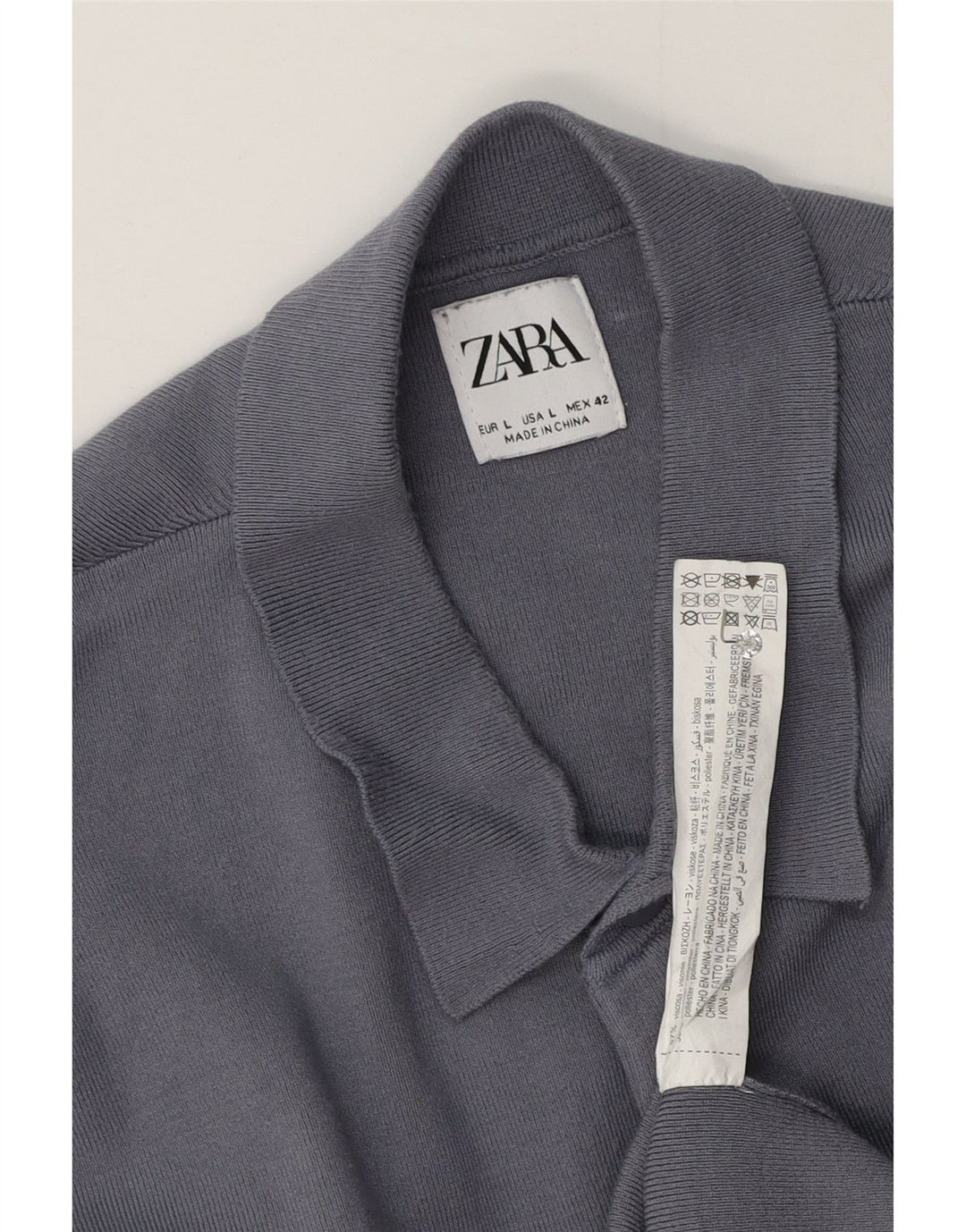 Tricou polo pentru bărbați Zara, mare, gri, viscoză