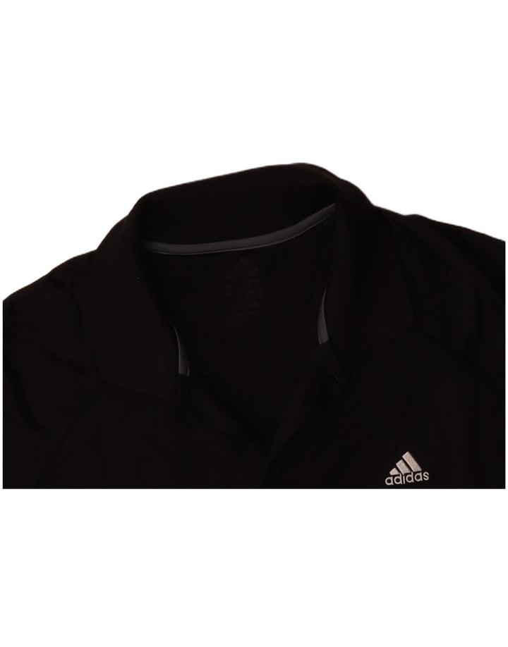 ADIDAS Mens Polo Shirt Large Black Polyester
