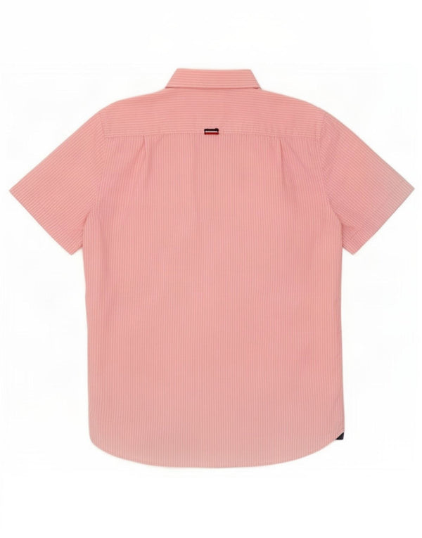 Cămașă cu mânecă scurtă pentru bărbați Superdry 2XL, bumbac cu dungi roz
