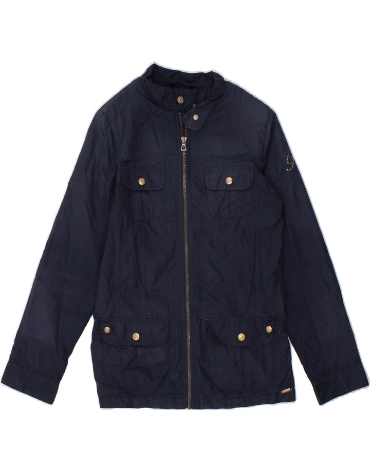 GEOX RESPIRA Womens Utility Jacket UK 12 Medium Navy Blue Polyester Vintage Geox Respira and Second-Hand Geox Respira from Messina Hembry 