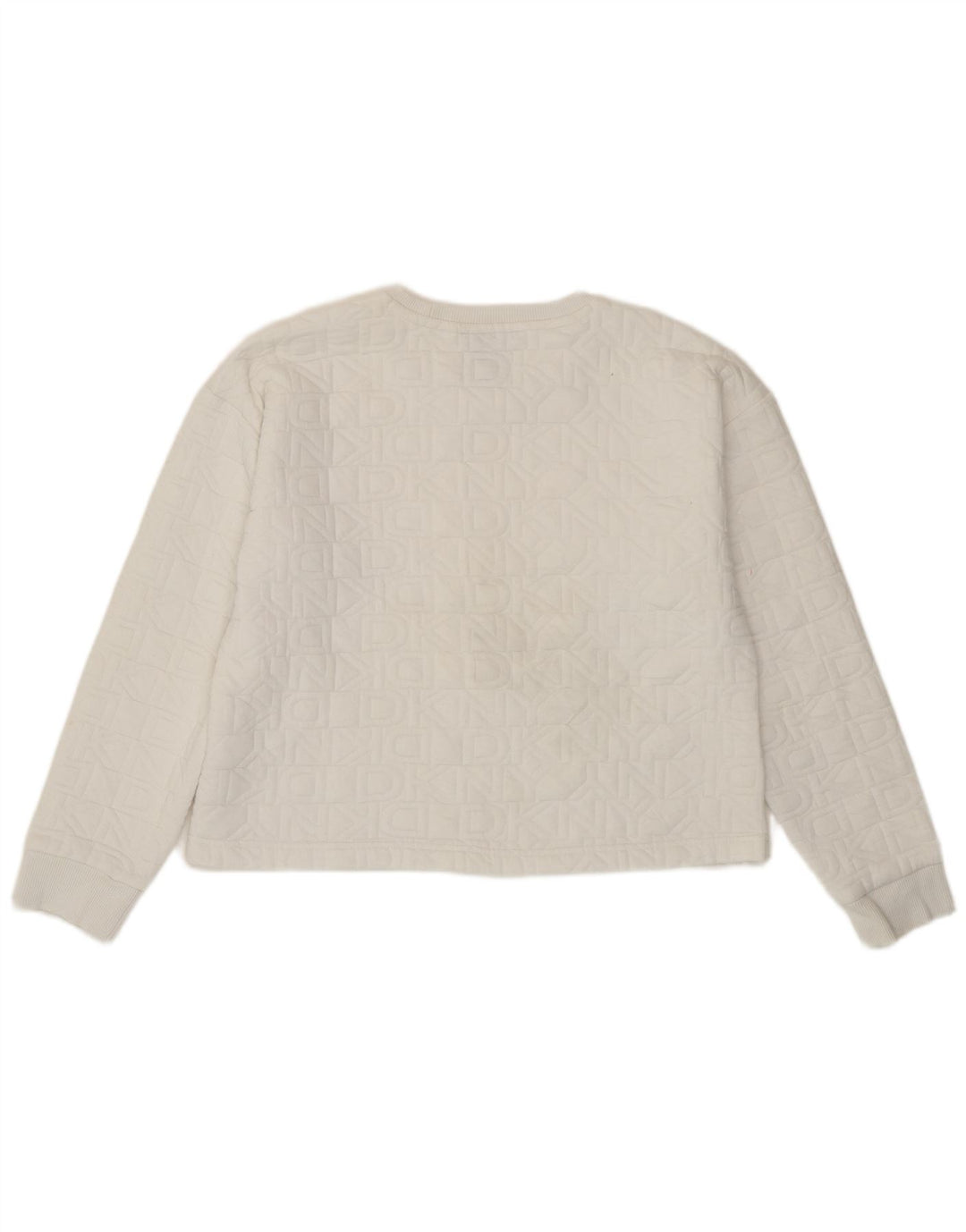 Hanorac crop pentru femei Dkny Pulover UK 14 Poliester alb mediu