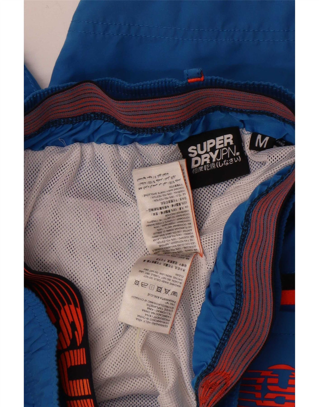 Pantaloni scurți de înot grafic Superdry pentru bărbați, poliester albastru mediu