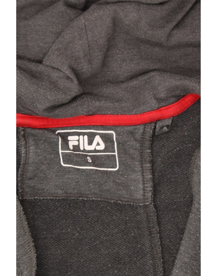 FILA Mens Graphic Zip Hoodie Sweater Small Grey Cotton Vintage Fila and Second-Hand Fila from Messina Hembry 