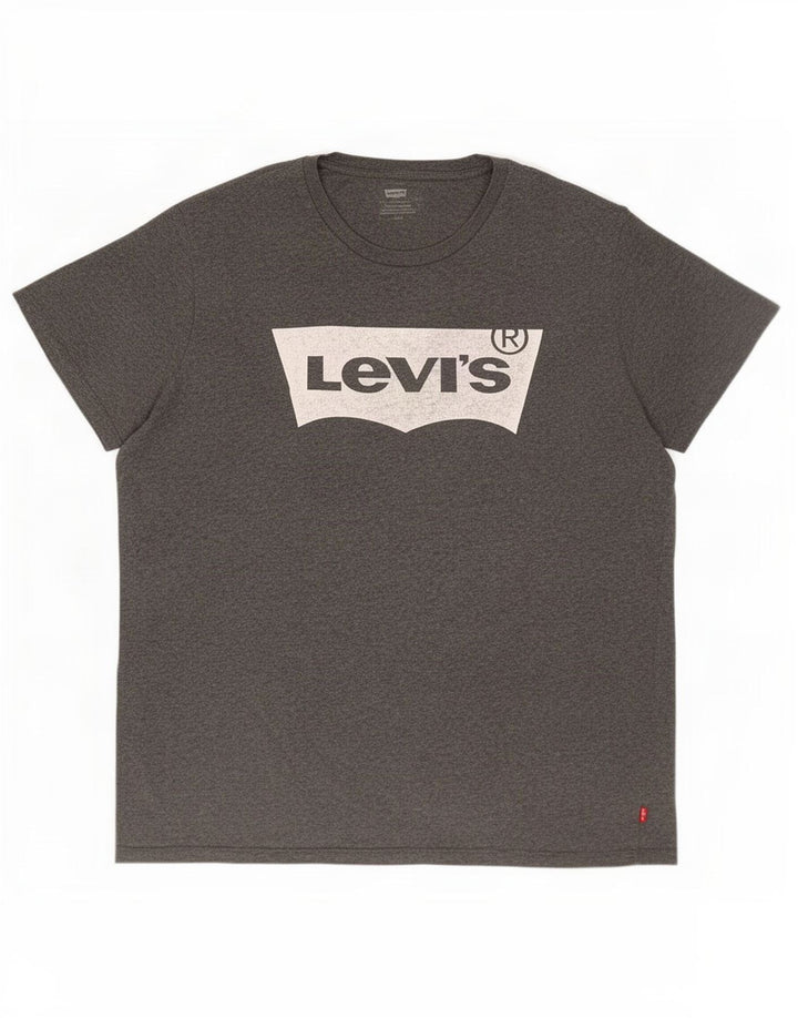 Tricou grafic Levi's pentru bărbați Top mare, gri din bumbac