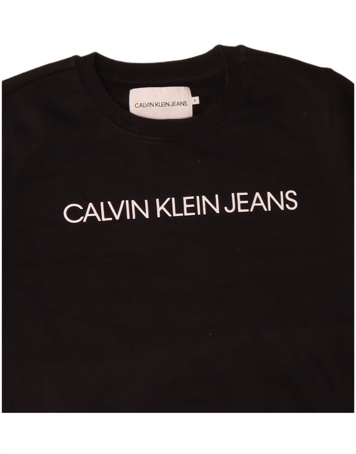CALVIN KLEIN JEANS Pulover supradimensionat pentru femei UK 10 Mic Negru