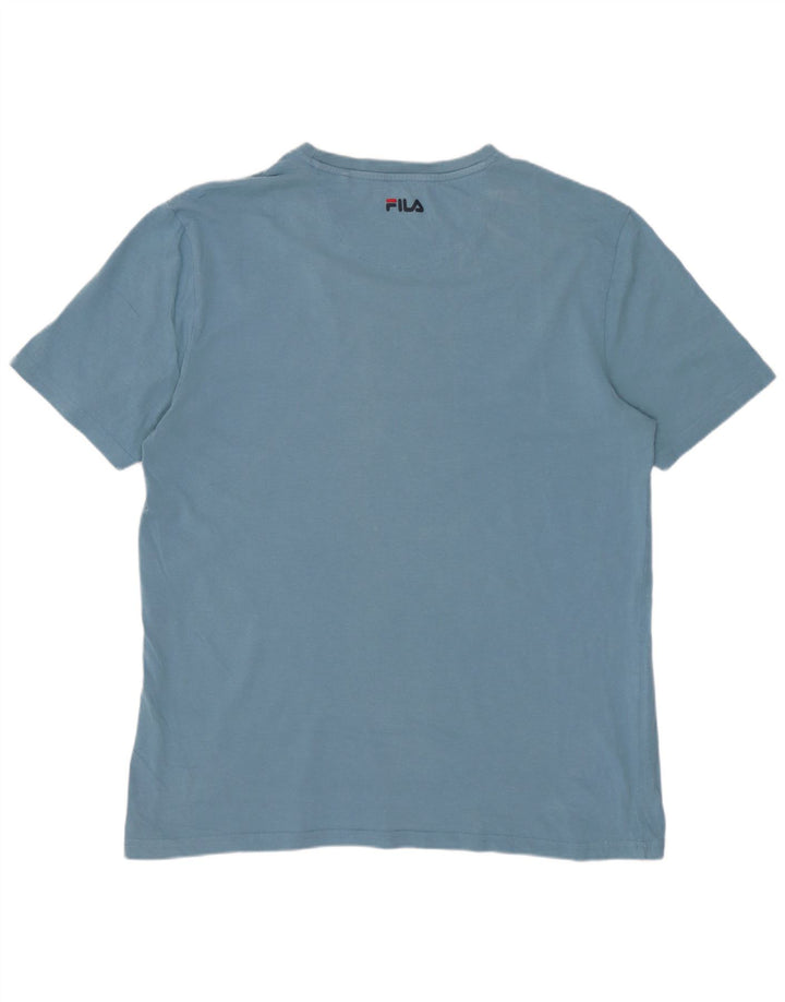 Tricou grafic pentru bărbați FILA Top mare din bumbac albastru