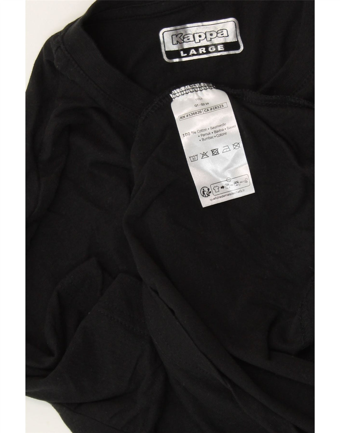 Tricou grafic KAPPA pentru femei Top UK 14, mare, negru, bumbac