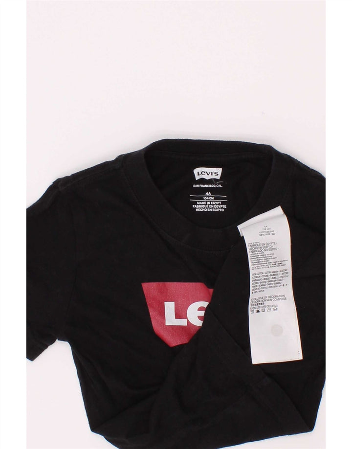 Tricou grafic Levi's pentru baieti Top 3-4 ani bumbac negru