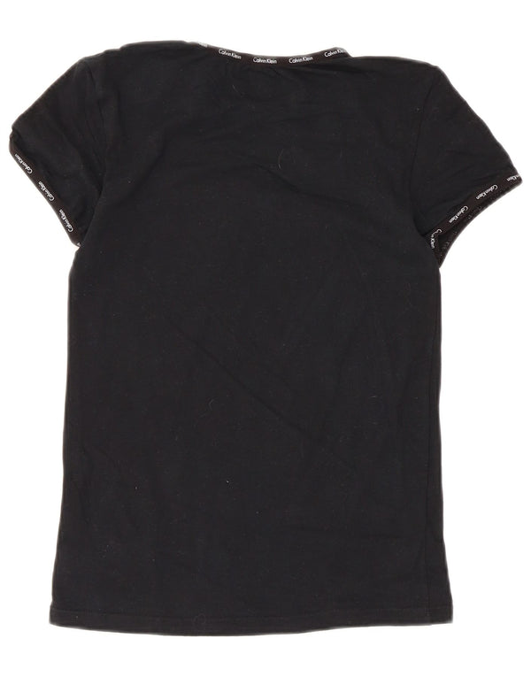 Calvin Klein Womens Short Sleeve Slim Fit T-Shirt Top UK 10 Small Black