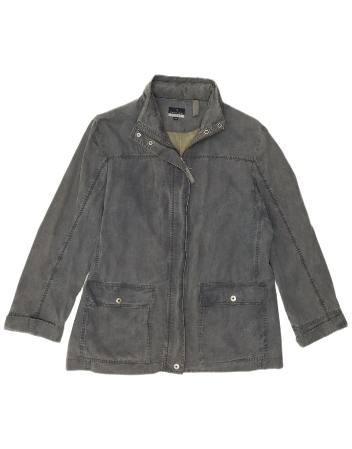 TRUSSARDI Jachetă cu glugă pentru femei IT 44 bumbac gri mediu