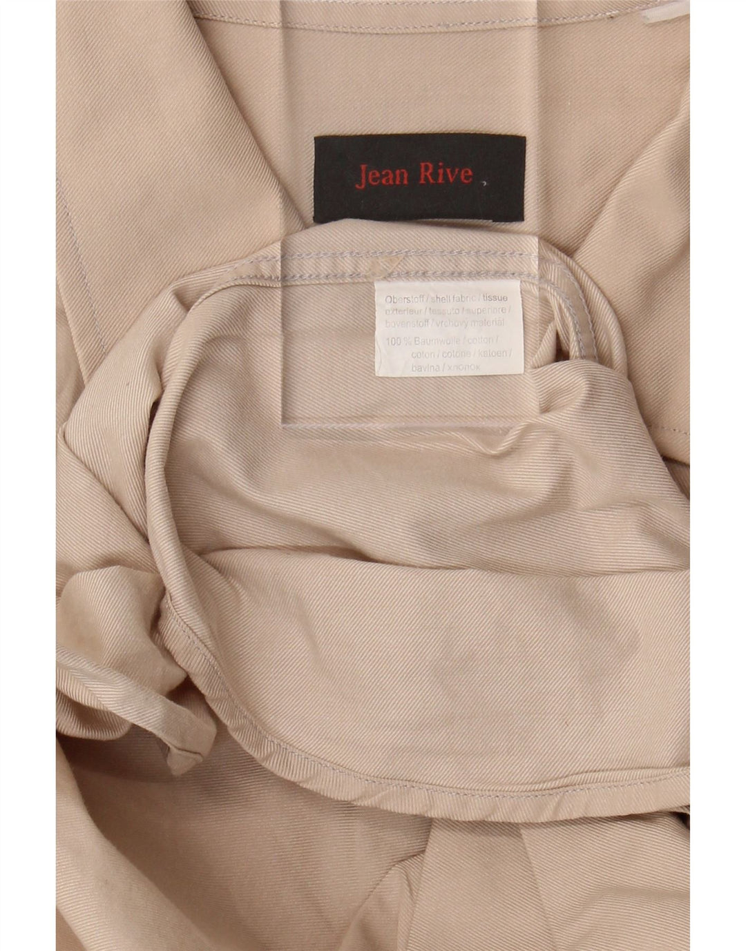 JEAN RIVE Mens Shirt Large Beige Cotton Vintage Jean Rive and Second-Hand Jean Rive from Messina Hembry 