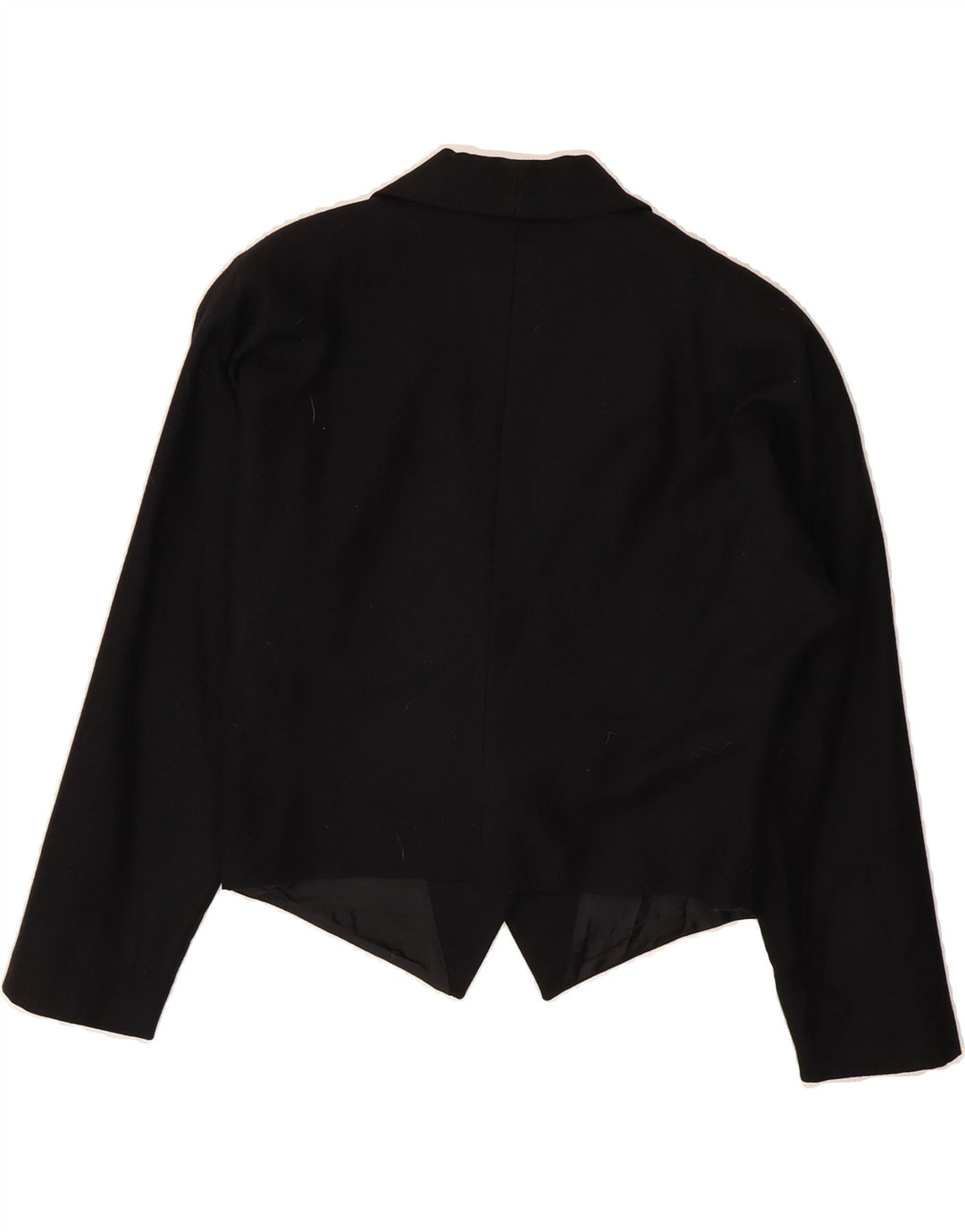 VINTAGE Womens Crop 1 Button Blazer Jacket IT 42 Medium Black Wool Vintage Vintage and Second-Hand Vintage from Messina Hembry 