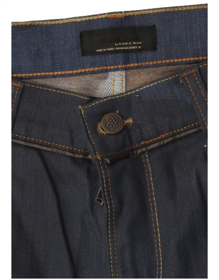 Blugi drepți pentru bărbați Zara EU 42 Mari L32 L32 Bumbac bleumarin