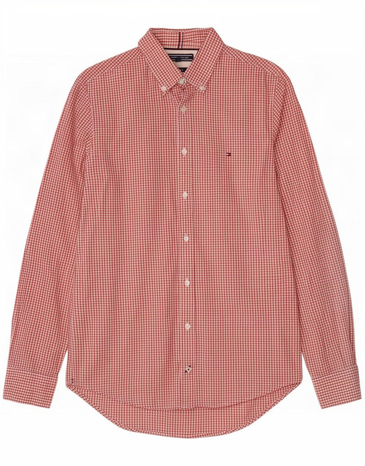 Cămașă pentru bărbați Tommy Hilfiger, slim fit, roșu mediu din bumbac