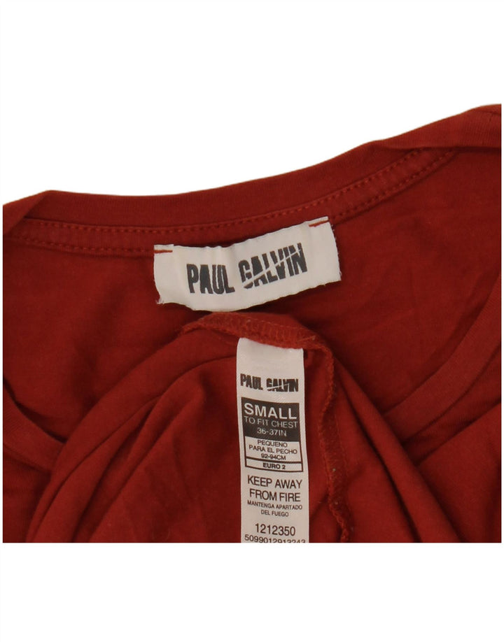 Tricou pentru bărbați vintage Top mic din bumbac burgundă