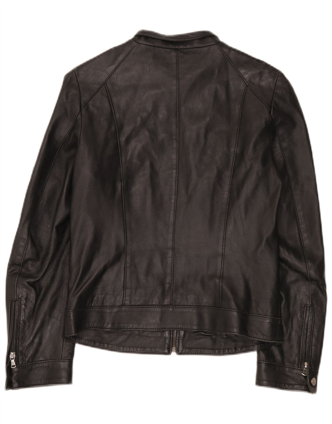Jachetă Biker din piele vintage pentru femei IT 42 Medium Black