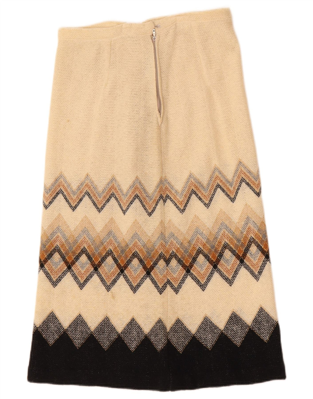 Fusta Midi Vintage Femei W28 Medium Bej Geometric
