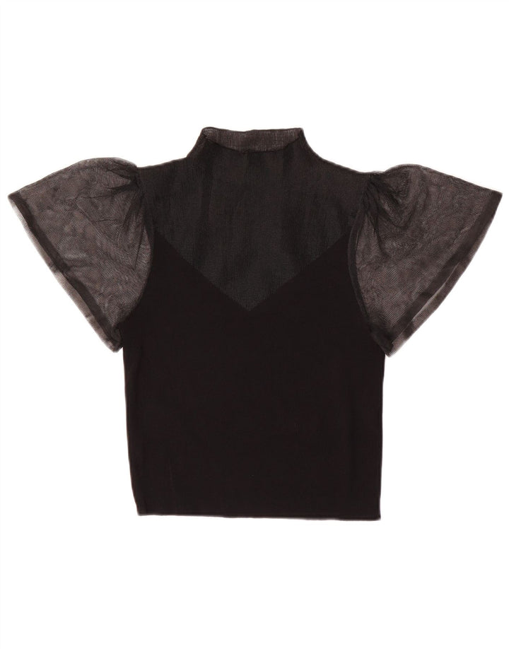 Bluză Zara Femei See Through Top UK 8 Small Black