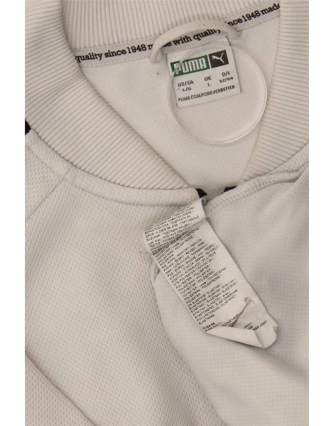 Jachetă de top pentru trening grafic Puma pentru bărbați, mare, alb, din poliester