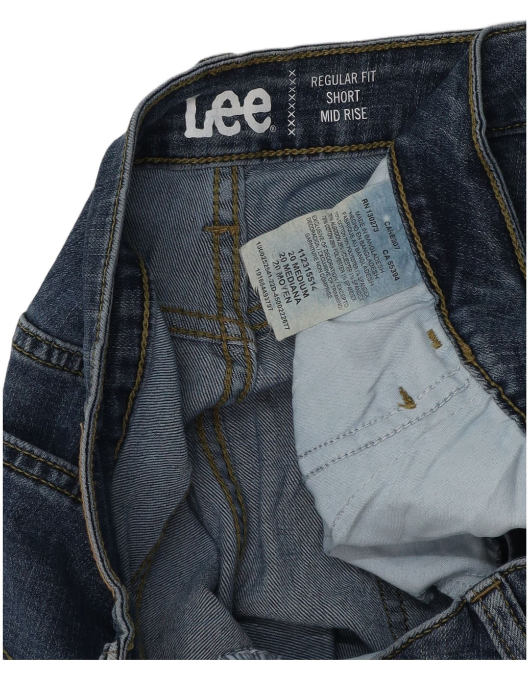 Pantaloni scurți din denim LEE, cu talie medie, cu talie medie US 20 3XL W40, bumbac albastru