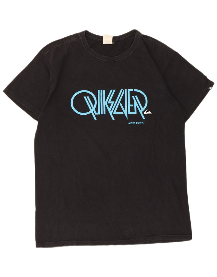 Tricou grafic Quiksilver pentru bărbați Top mediu din bumbac negru