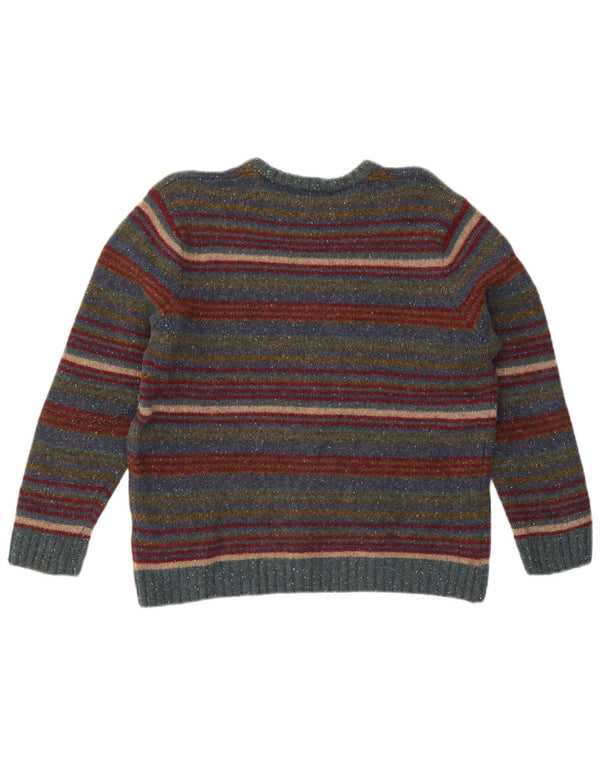 Pulover Paco pentru damă cu gât roșu din Lână cu dungi mari, multicolore, UK 16