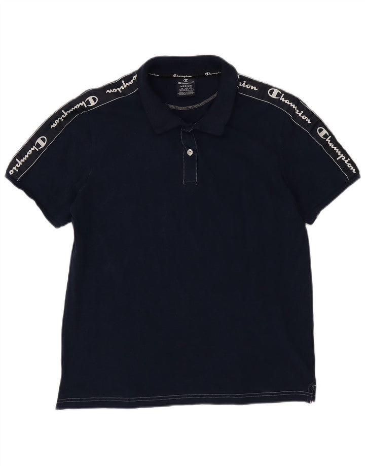 Tricou polo cu grafică pentru bărbați CHAMPION, bumbac mediu albastru bleumarin