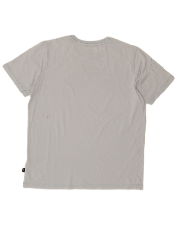 Tricou cu grafică Puma pentru bărbați Top din bumbac albastru mediu