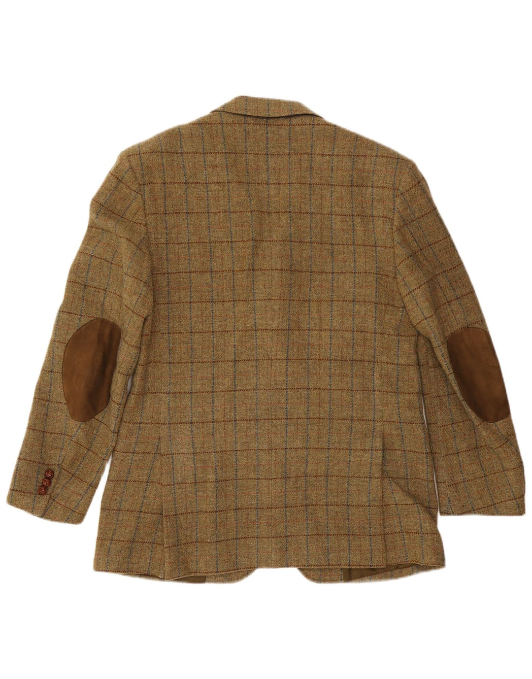 Jachetă pentru bărbați VINTAGE cu 3 nasturi IT 52 XL Kaki Check Lână