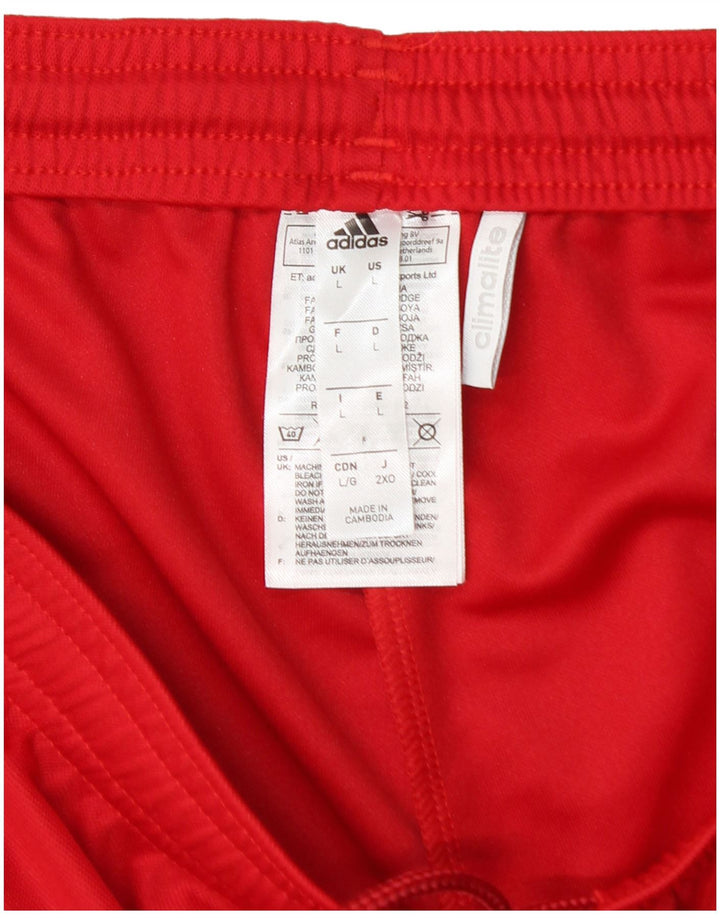 Pantaloni scurți sport adidas Climalite pentru bărbați, poliester roșu mare