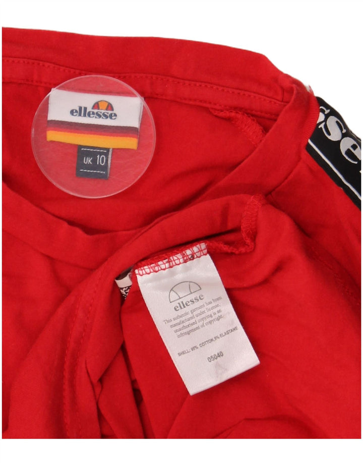 Body cu grafic pentru femei Ellesse UK 10 mic, roșu, bumbac color bloc