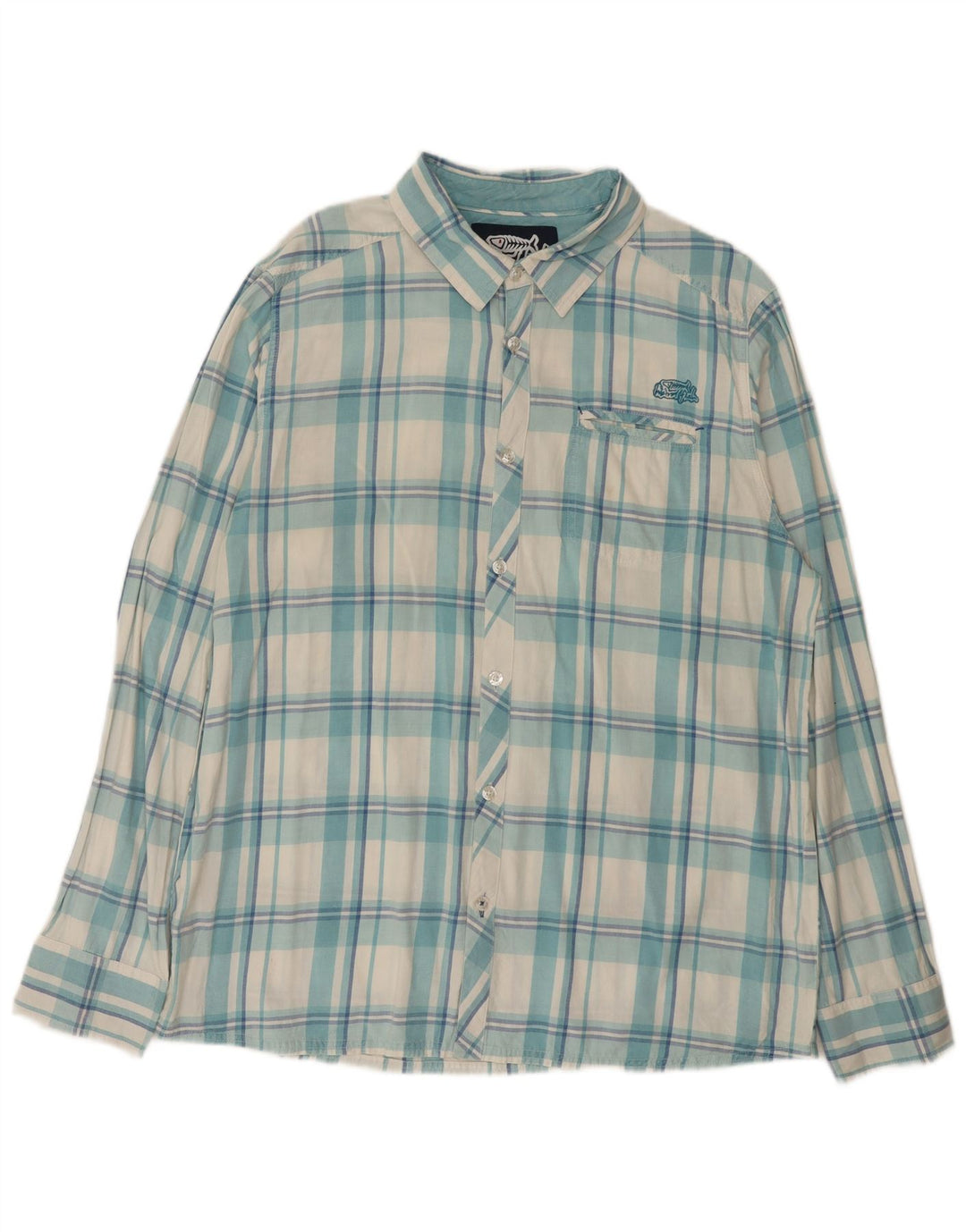 Cămașă pentru bărbați Weird Fish XL Blue Check Bumbac