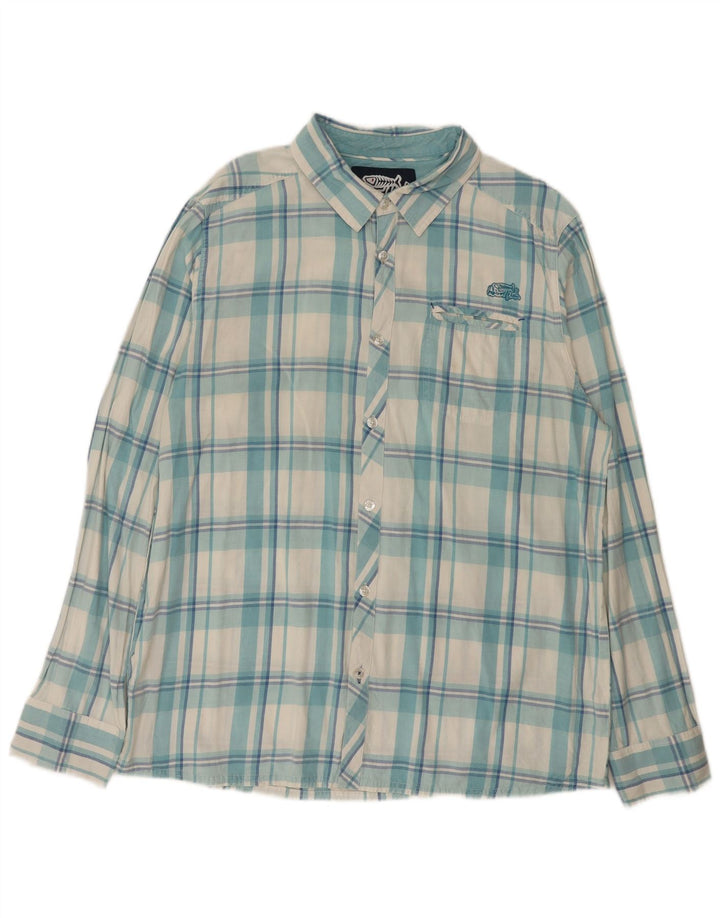 Cămașă pentru bărbați Weird Fish XL Blue Check Bumbac