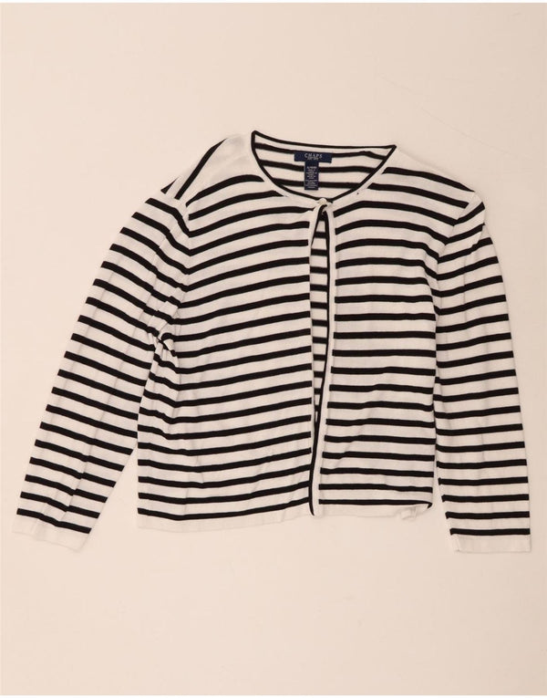 Pulover de cardigan pentru femei Chaps UK 18 XL, bumbac cu dungi negre