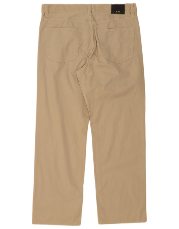 Pantaloni casual drepti pentru bărbați Hugo Boss L36 L32 bumbac bej