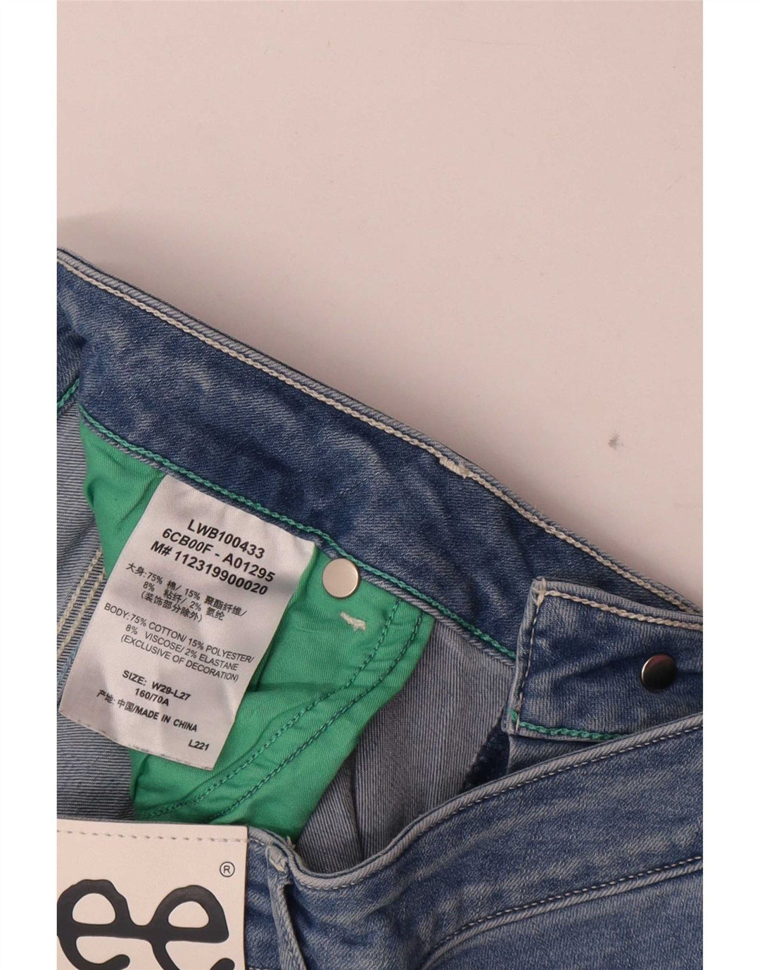 Blugi subțiri pentru femei Lee W29 L27 Bumbac albastru