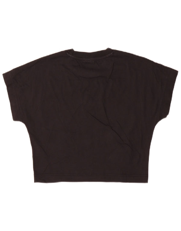 Tricou Crop pentru femei Adidas UK 8/10 Bumbac negru mic