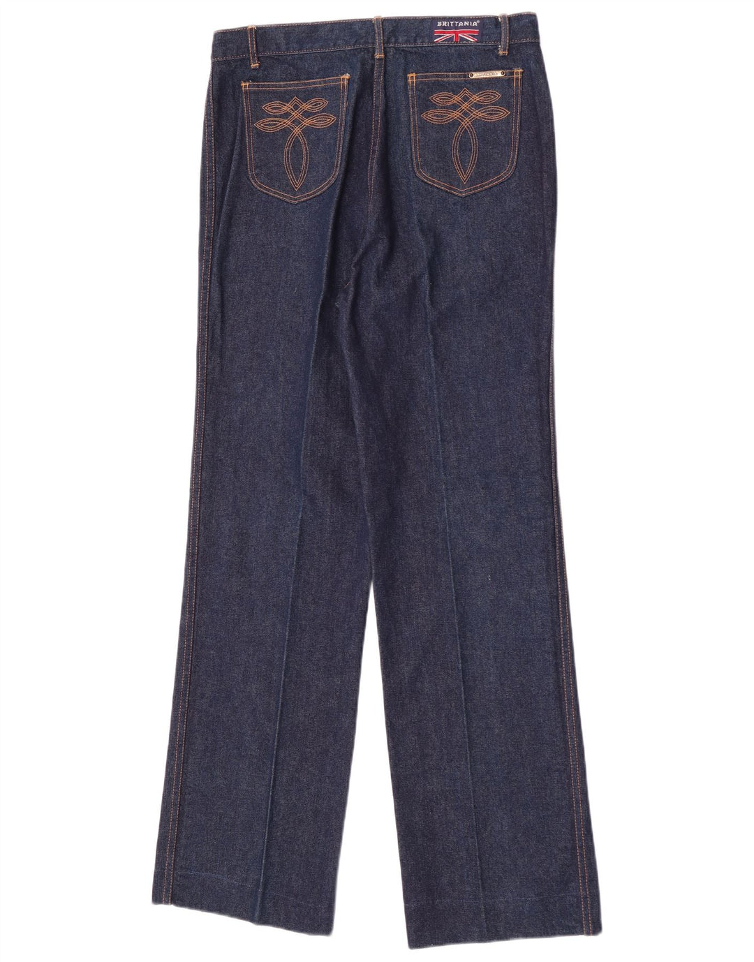 Blugi drepți de damă vintage W34 L32 bumbac bleumarin