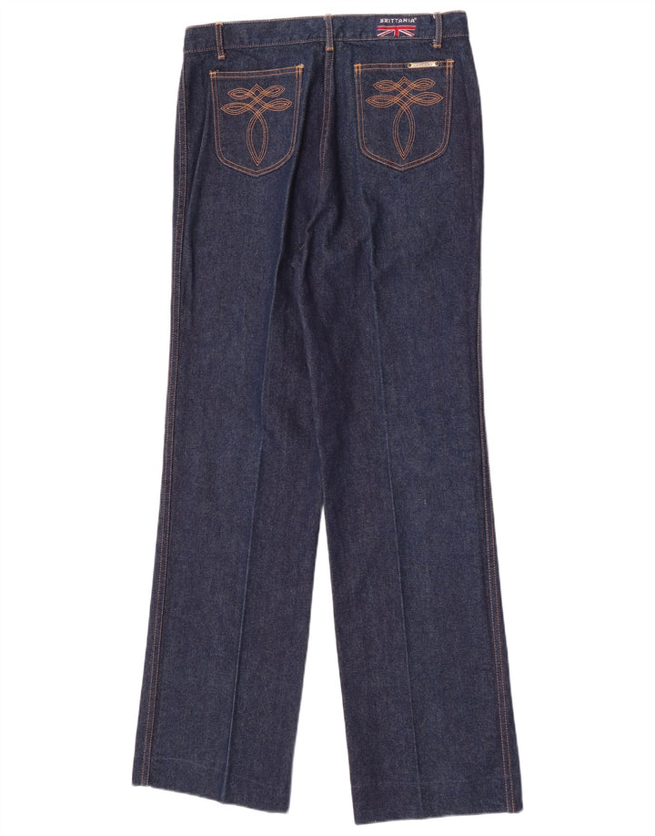 Blugi drepți de damă vintage W34 L32 bumbac bleumarin