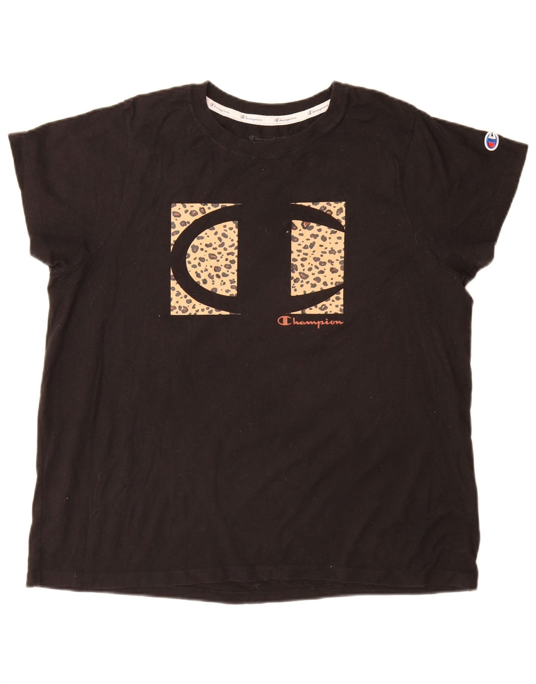 Tricou cu grafic Champion pentru femei Top UK 18 XL Bumbac negru