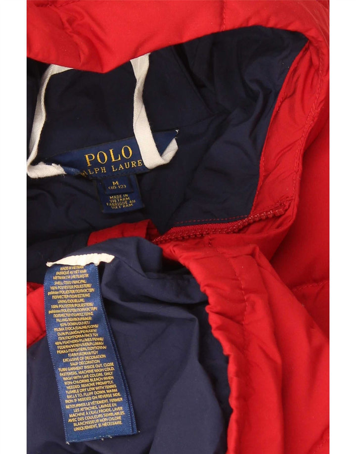 Jachetă căptușită cu glugă Polo Ralph Lauren pentru băieți 10-11 ani, roșu mediu