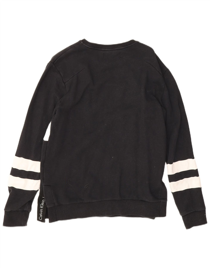 Pulover Calvin Klein Jeans pentru bărbați, bumbac color bloc negru mediu