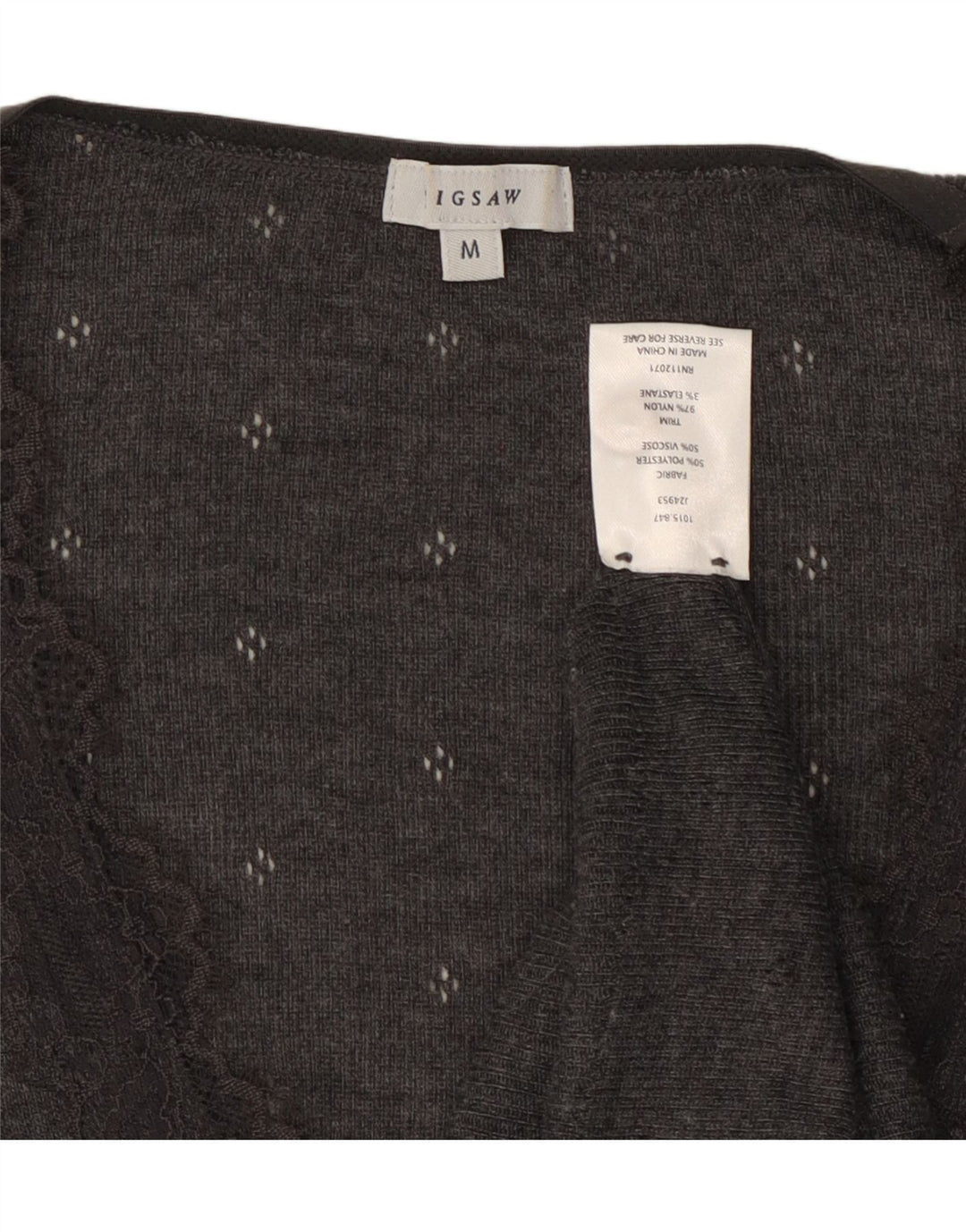 JIGSAW Pulover cardigan pentru femei UK 12 Poliester mediu gri