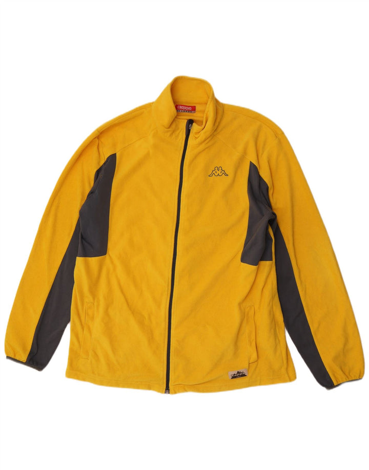 Jachetă fleece pentru bărbați Kappa UK 44 2XL Galben Poliester color bloc