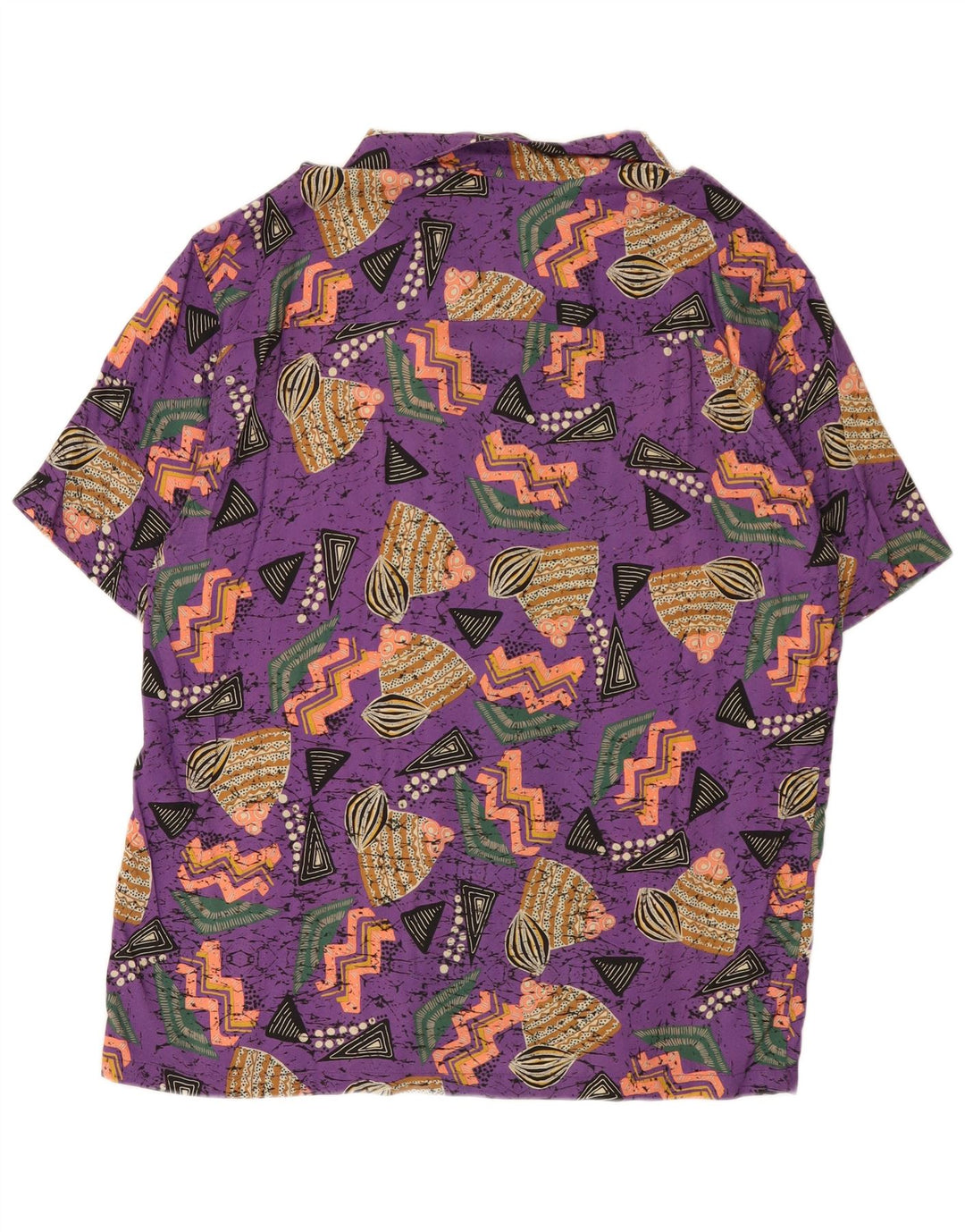 Cămașă hawaiană cu mânecă scurtă pentru bărbați Pull & Bear XL violet geometric
