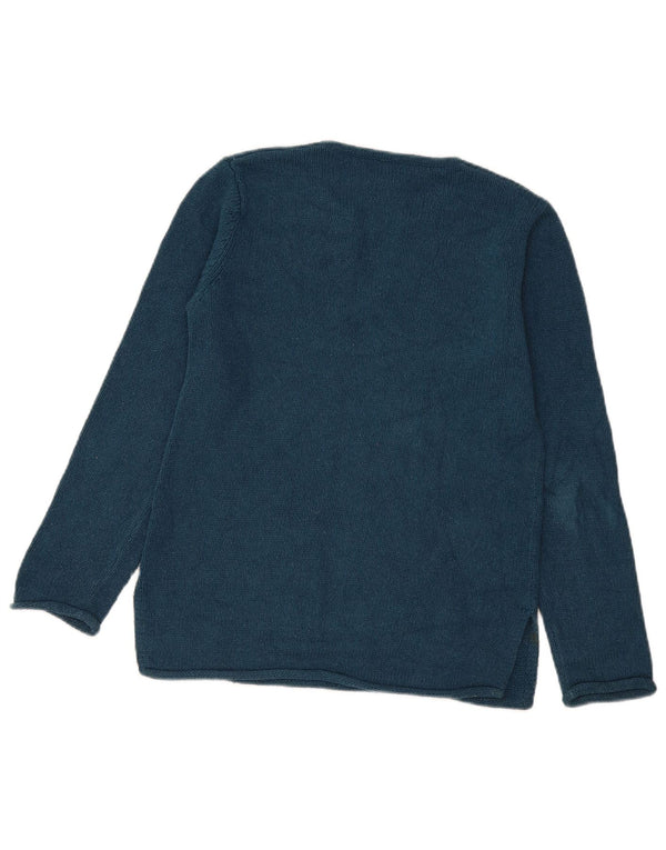 L.L.Bean Pulover supradimensionat pentru femei cu decolteu în V UK 6 XS Mătase bleumarin