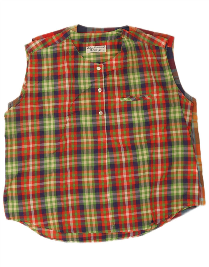 Antica Camiceria Pulover Femei UK 18 XL Multicolor Check