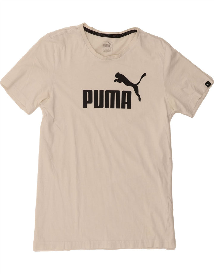 PUMA Mens Graphic T-Shirt Top Small White Cotton Vintage Puma and Second-Hand Puma from Messina Hembry 