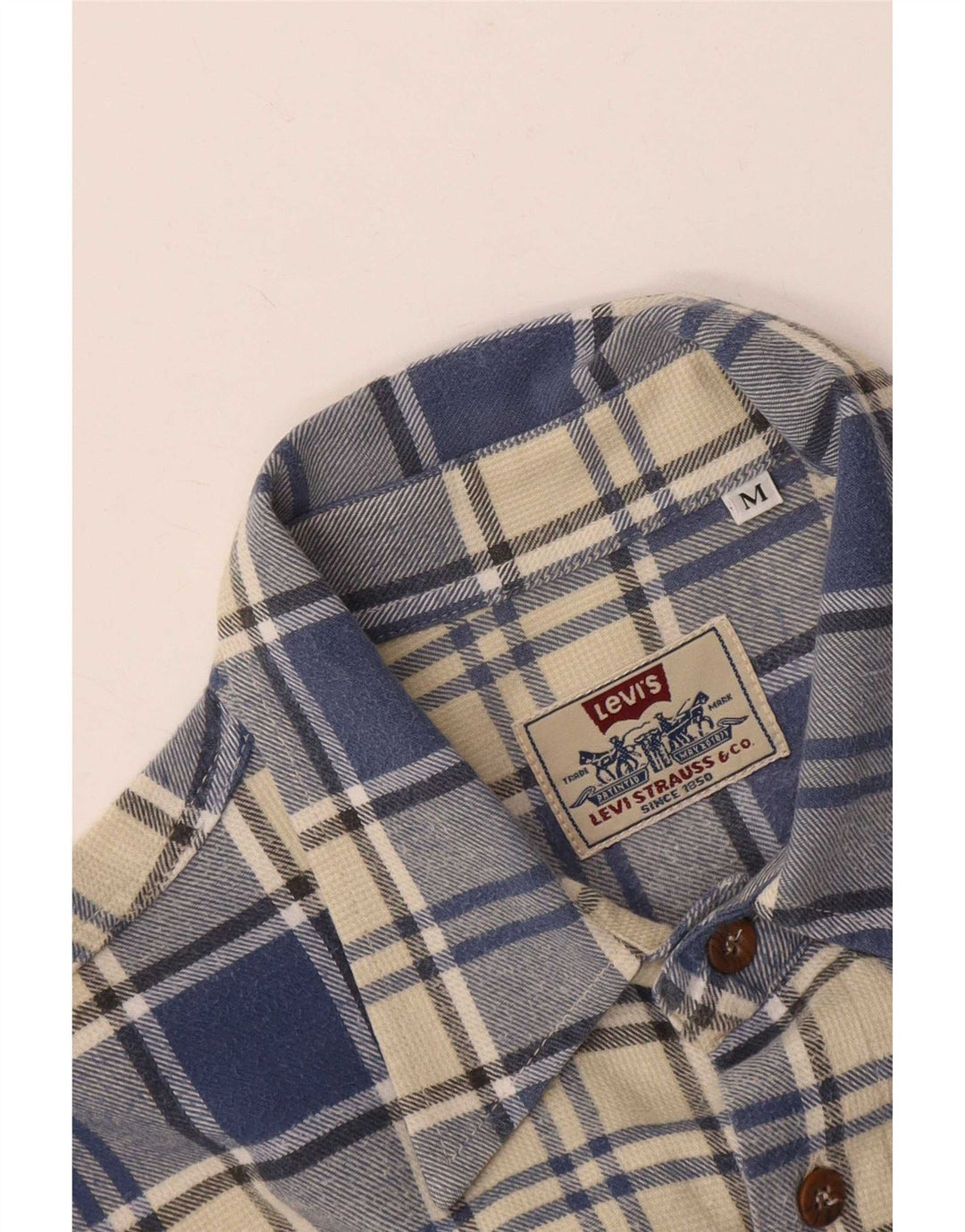 Cămașă de flanel pentru bărbați Levi's, carouri albastre medii