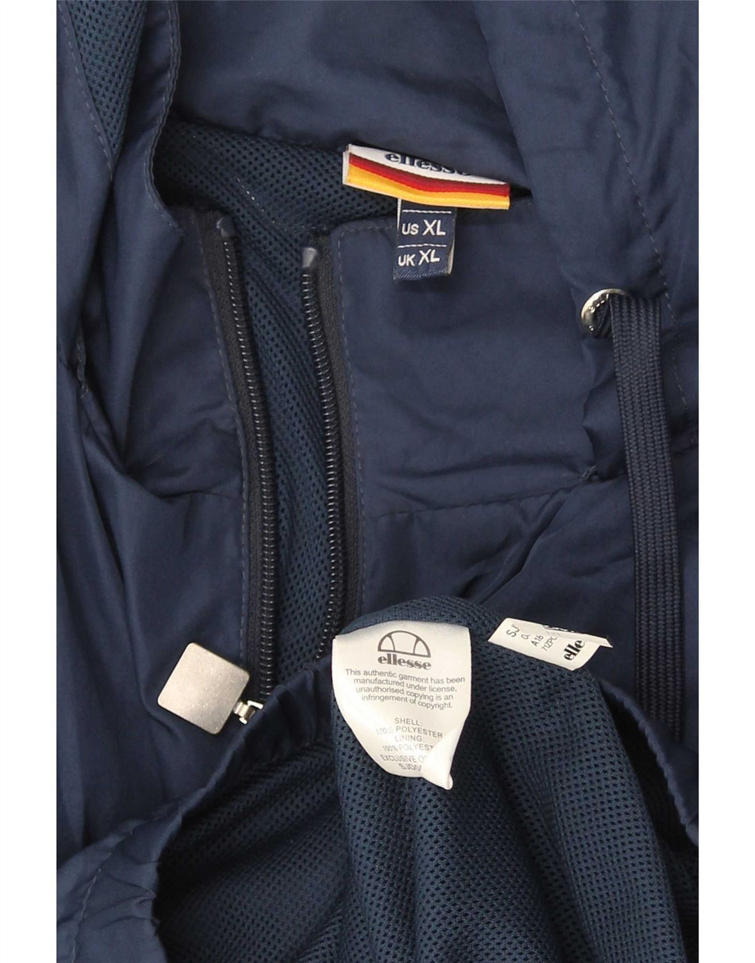 Jachetă de ploaie cu glugă pentru bărbați Ellesse UK 42 XL, albastru, poliester color bloc